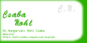 csaba mohl business card